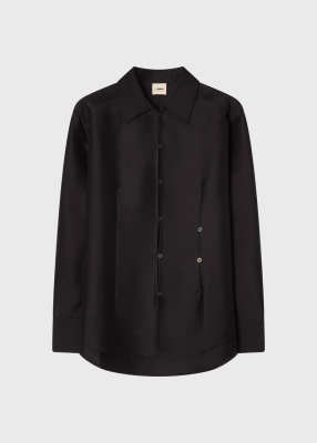 LEONÍ Didion Silk Shirt Noir