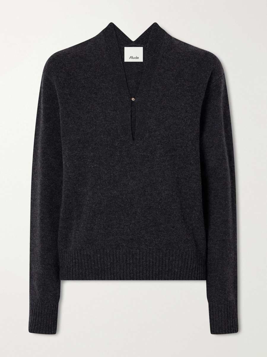 ALLUDE Wool and cashmere-blend sweater