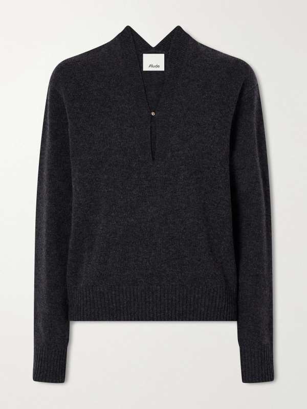 ALLUDE Wool and cashmere-blend sweater