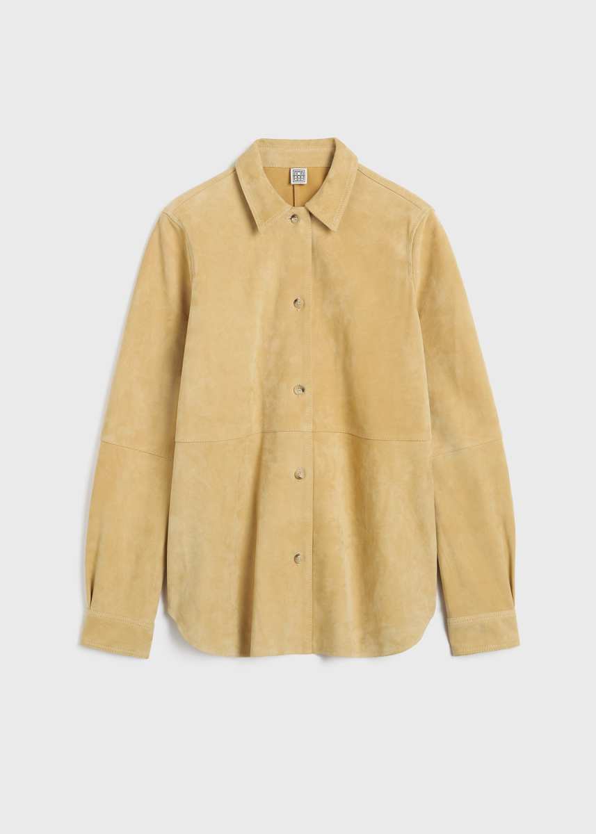Toteme Soft suede shirt cornsilk