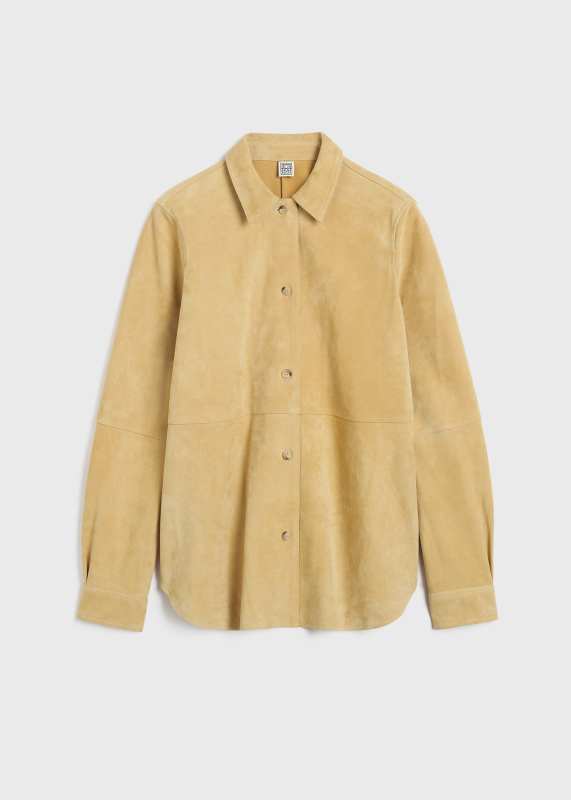 Toteme Soft suede shirt cornsilk