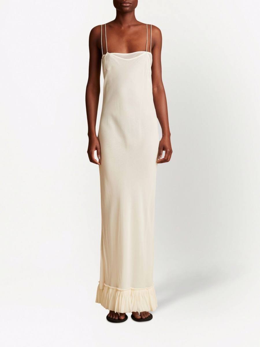 Khaite Alix Flounce Hem Maxi Dress