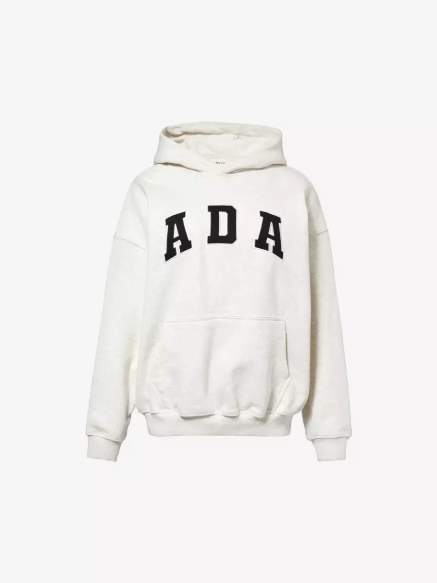 ADANOLA Logo-Embroidered Relaxed-Fit Cotton-Jersey Hoody