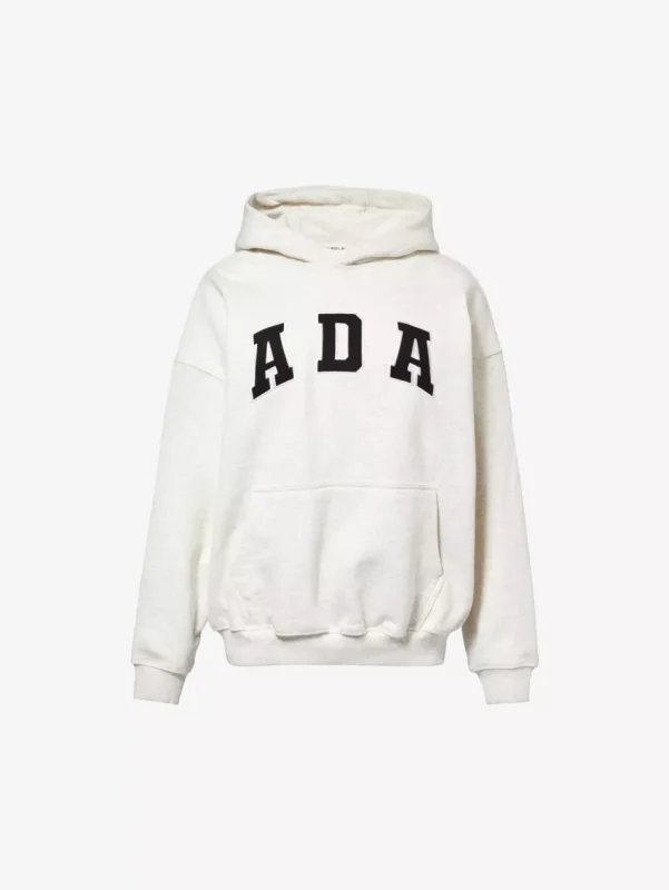 ADANOLA Logo-Embroidered Relaxed-Fit Cotton-Jersey Hoody