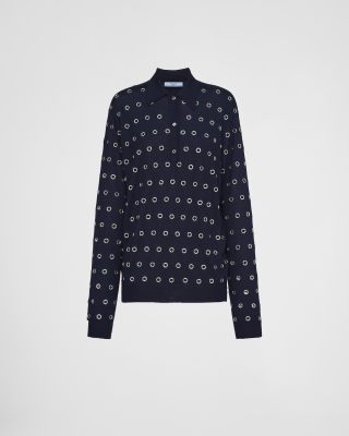 PRADA Cashmere polo shirt with grommets