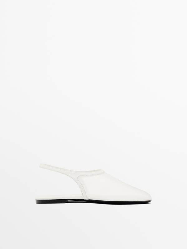 Massimo Dutti Mesh slingback ballet flats