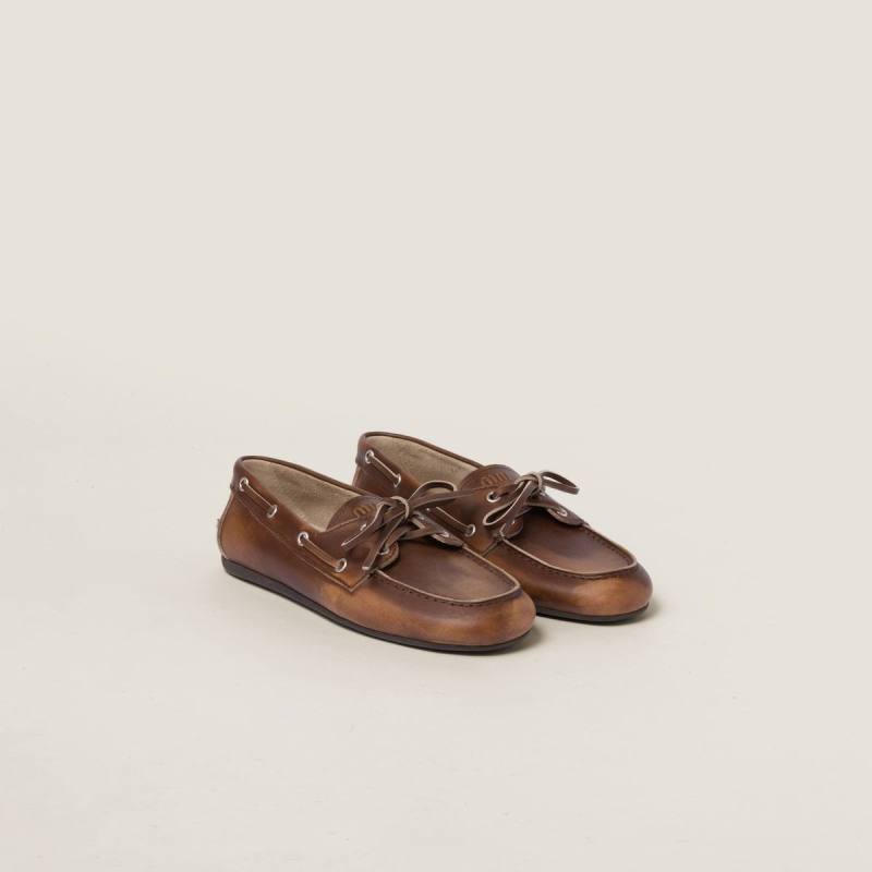 MIU MIU Sienna Unlined Bleached Leather Loafers