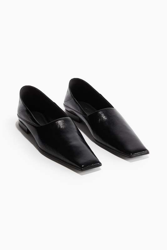 H&M Square-Toe Leather Loafers