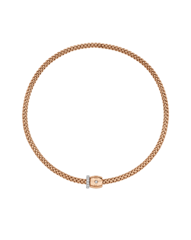 FOPE Flex'it necklace with ornamental clasp and diamond pavé