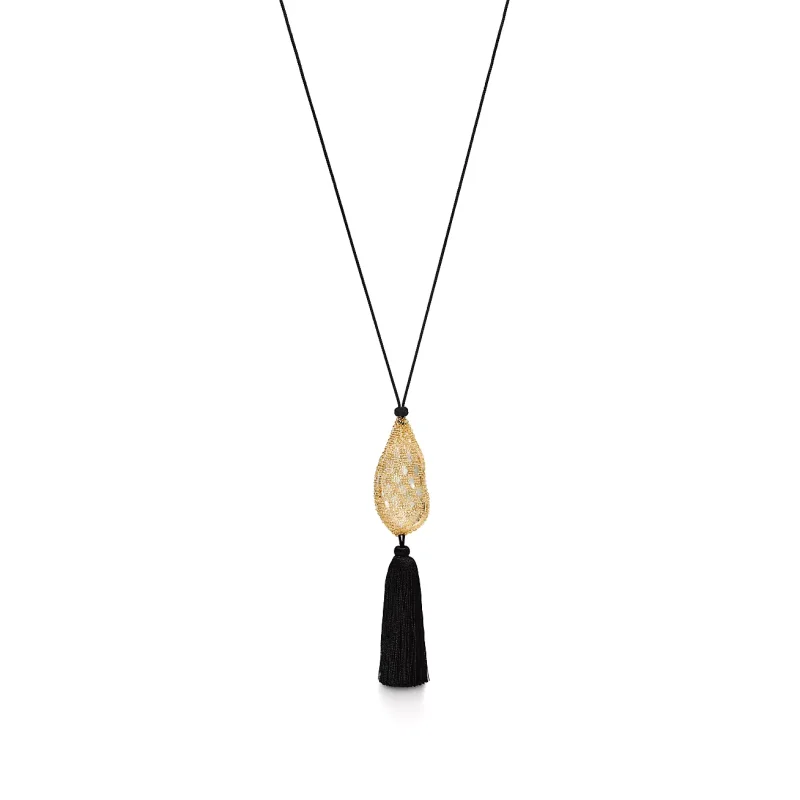 TIFFANY & CO Necklace of Rock Crystal with Yellow Gold