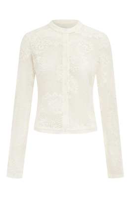 With Jean Dom Top | White Lace