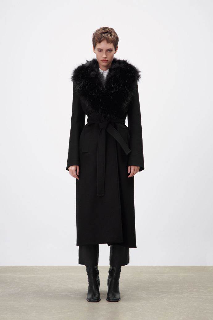 ZARA WOOL BLEND COAT WITH BELT