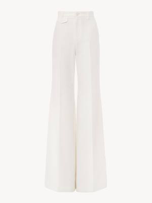 Chloe High-rise flared pants in cotton canvas