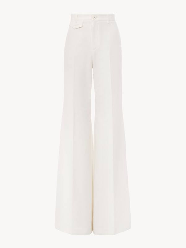 Chloe High-rise flared pants in cotton canvas