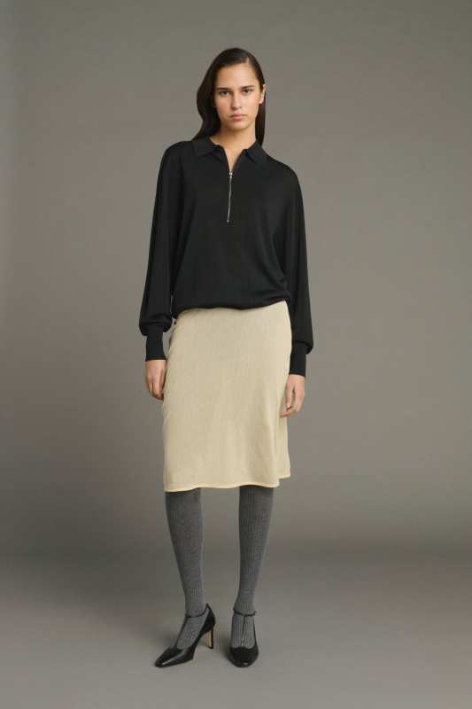 Soeur Semi-transparent cotton mesh skirt