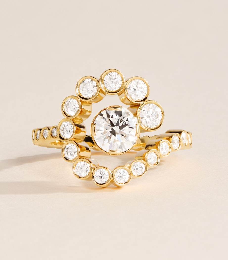 Sophie Bille Brahe Yellow Gold and Diamond Ensemble Escargot Ring