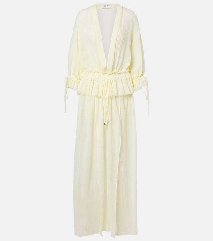 THE ATTICO Ruffled cotton maxi dress