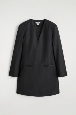 COS WOOL-FLANNEL TUXEDO DRESS