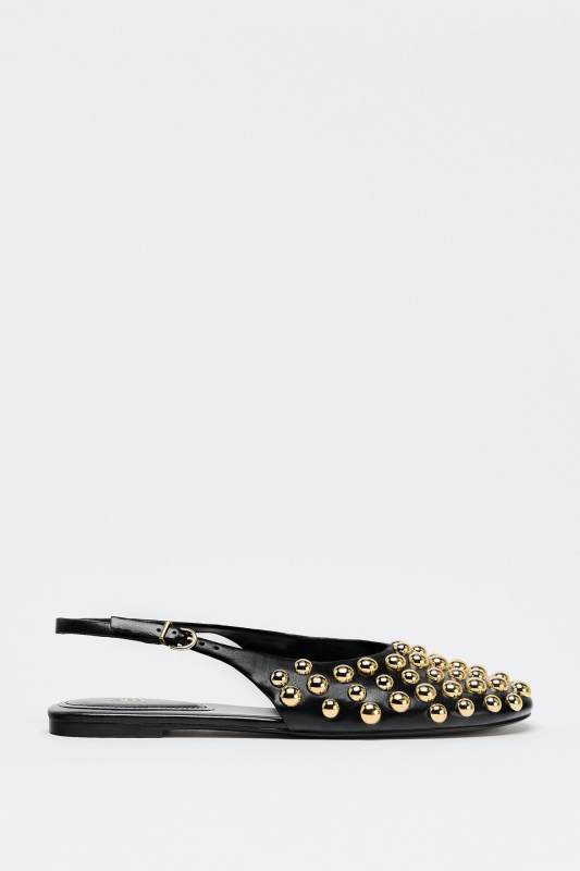 ZARA FLAT STUDDED SLINGBACK MULES
