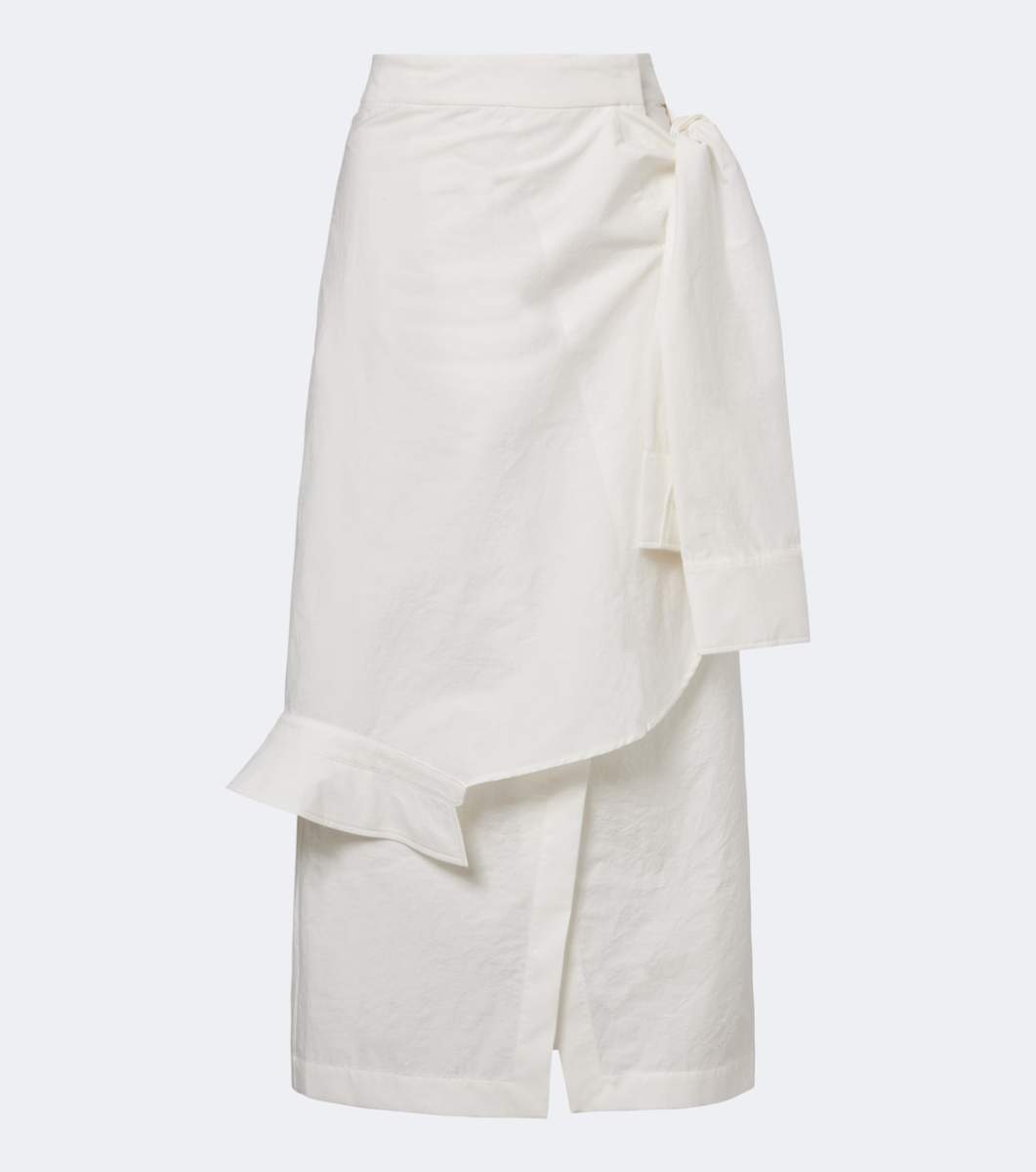 ROHE Asymmetric cotton-blend midi skirt