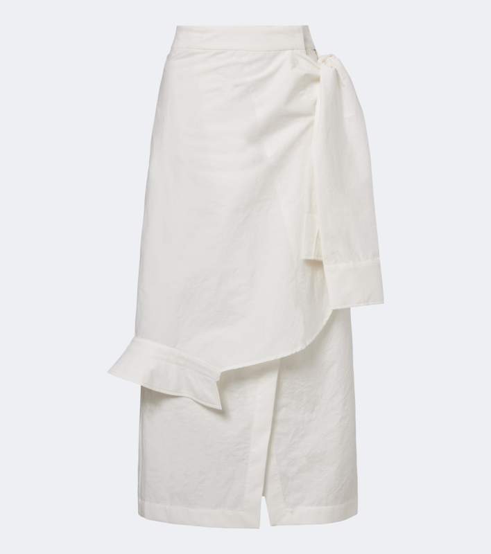 ROHE Asymmetric cotton-blend midi skirt