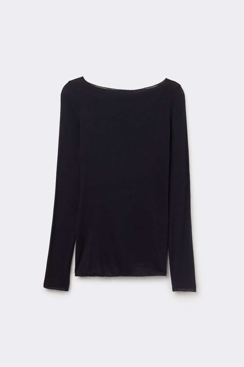 INTIMISSIMI Long Sleeve Boatneck Ultralight with Cashmere Top