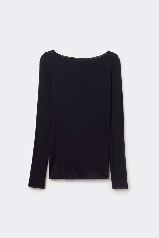 INTIMISSIMI Long Sleeve Boatneck Ultralight with Cashmere Top