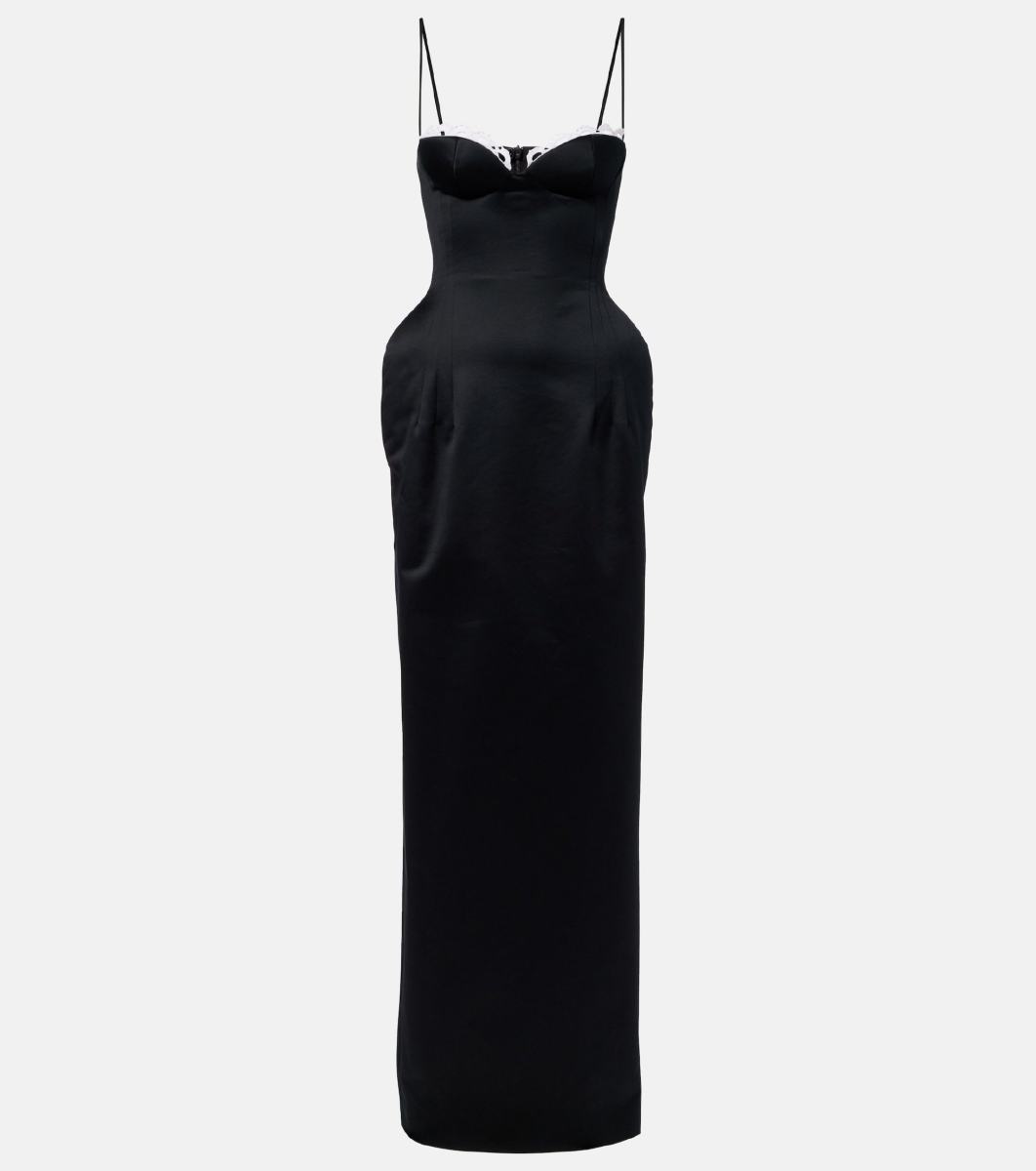 MAGDA BUTRYM Crochet-trimmed cotton bustier dress