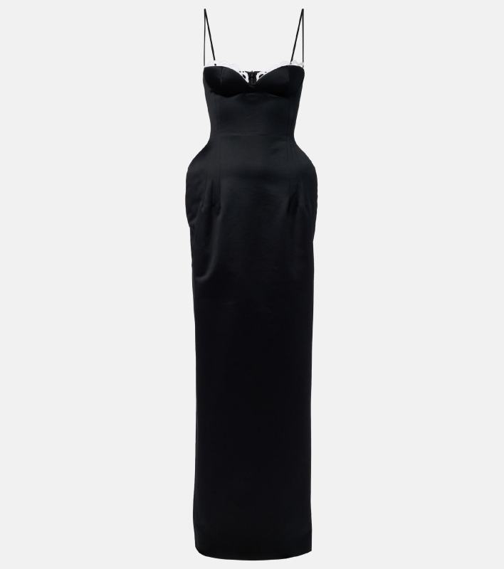 MAGDA BUTRYM Crochet-trimmed cotton bustier dress