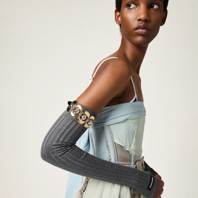 MIU MIU Leather and metal bracelet