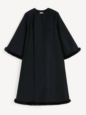 By Malene Birger Dalimas Shearling-Trimmed Wool Coat