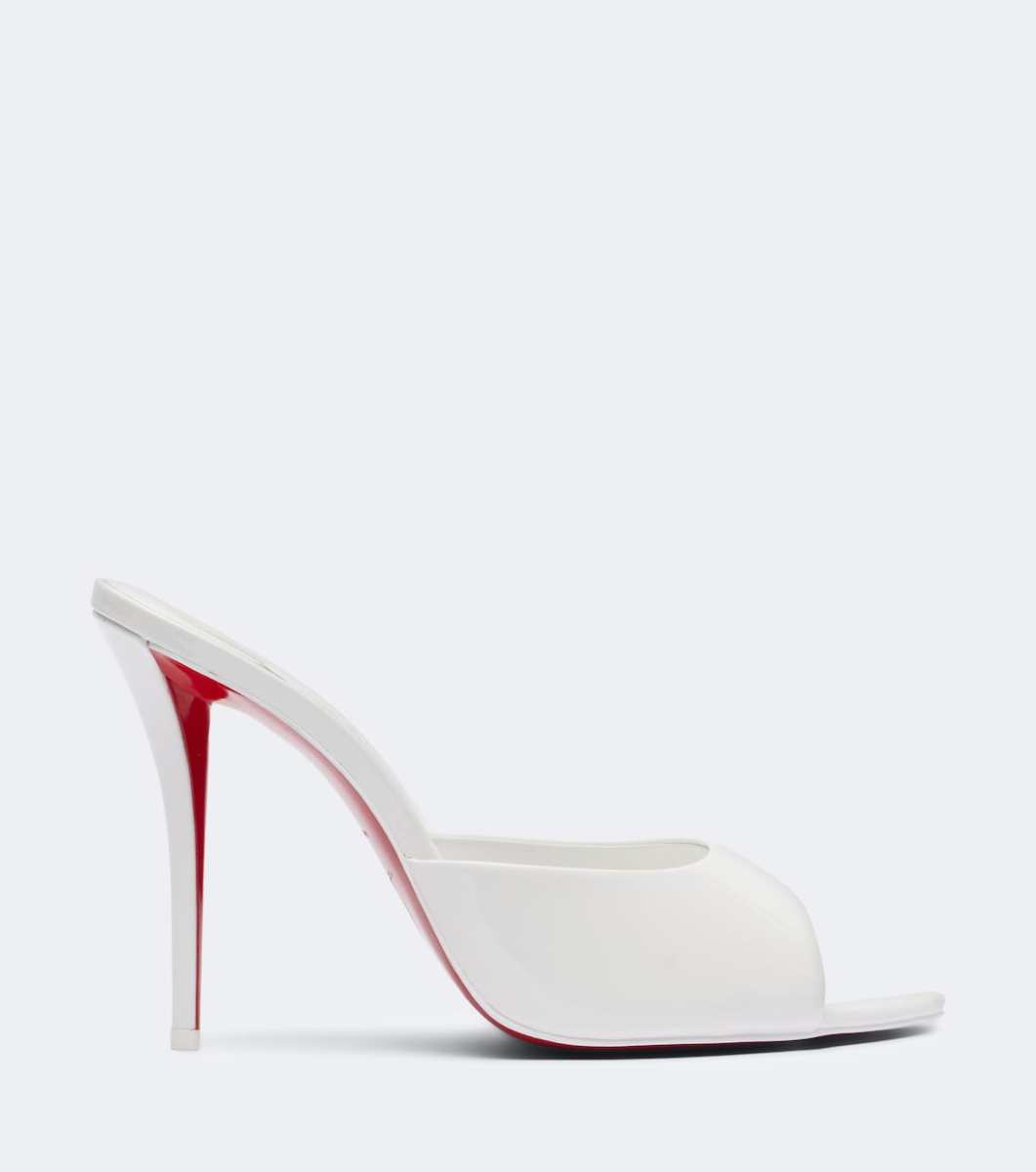 Christian Louboutin 100mm Miss Z Leather Red Sole Mule Sandals