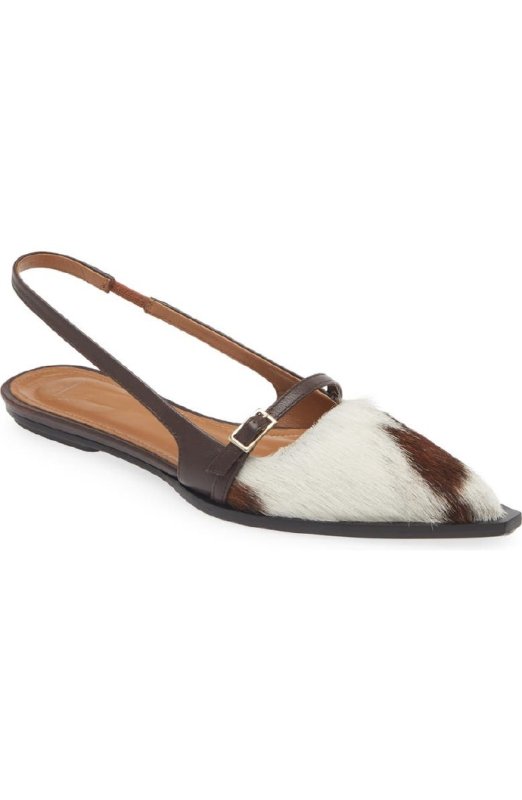 ATP Atelier Cortina Unique/Walnut Cow Print/Nappa Flat Slingbacks
