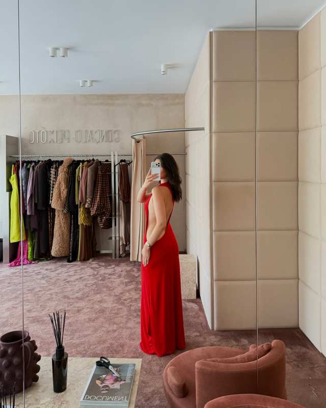 Gonçalo Peixoto Red Open Back Maxi Dress