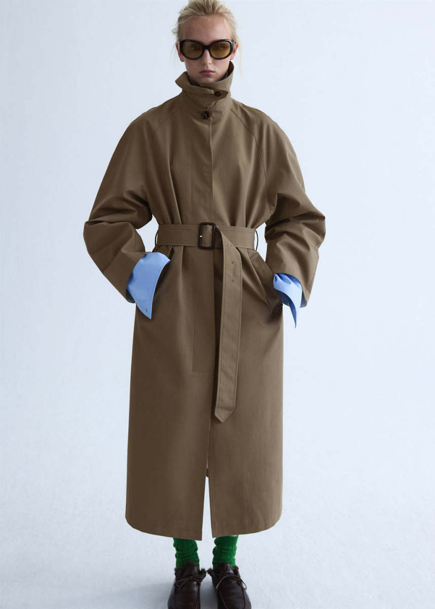MANGO Oversized trench coat with belt