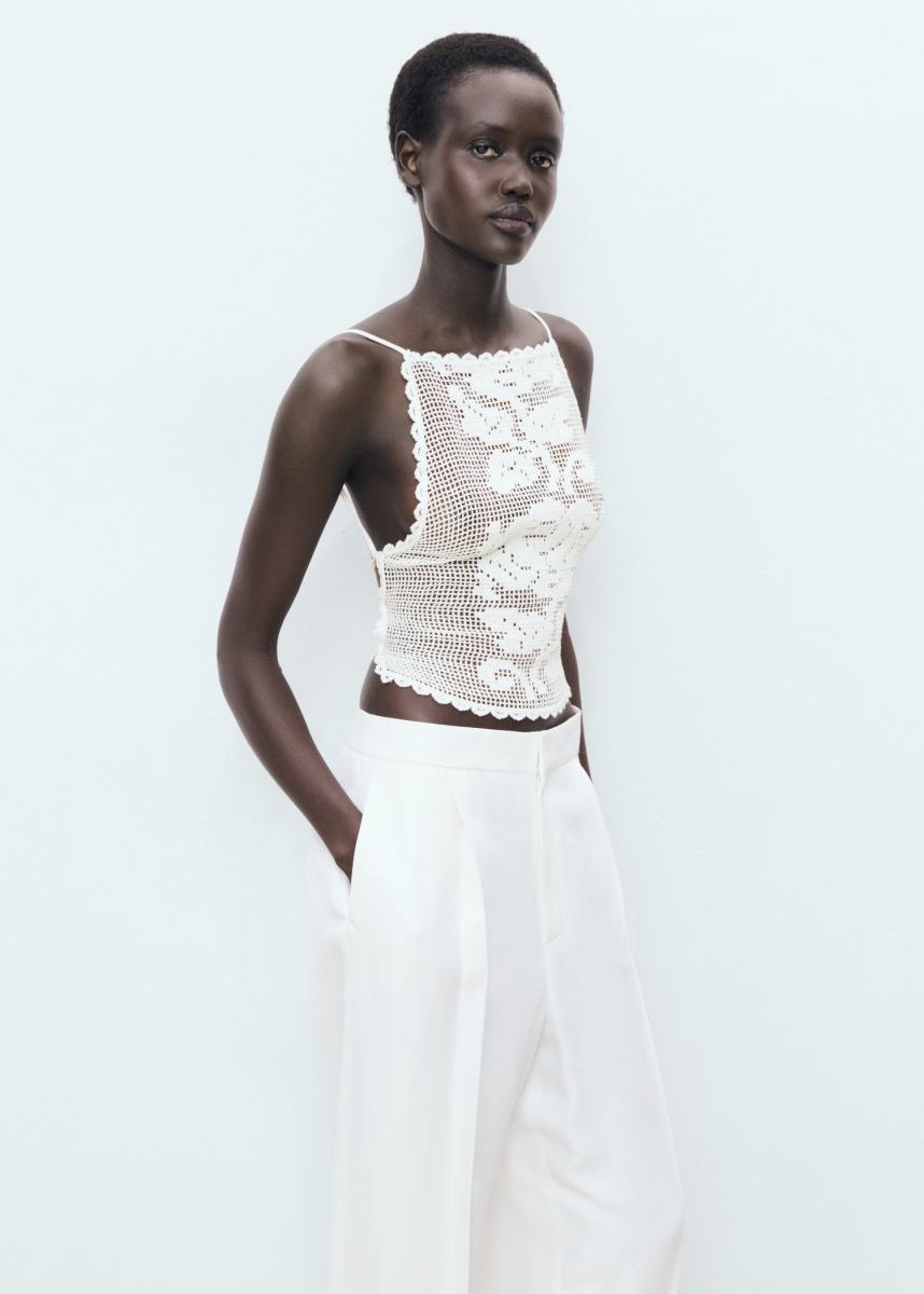 MANGO Open-back crochet top