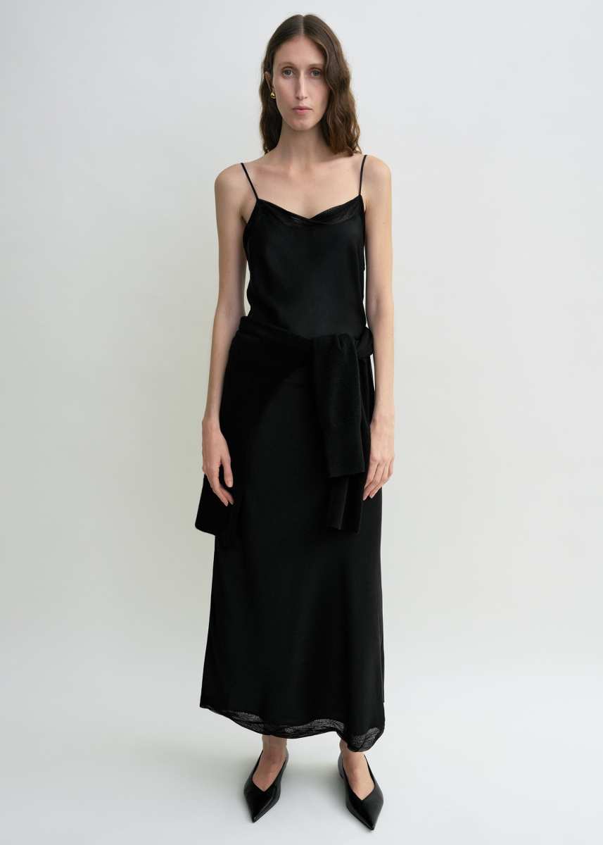 Toteme Satin slip dress black