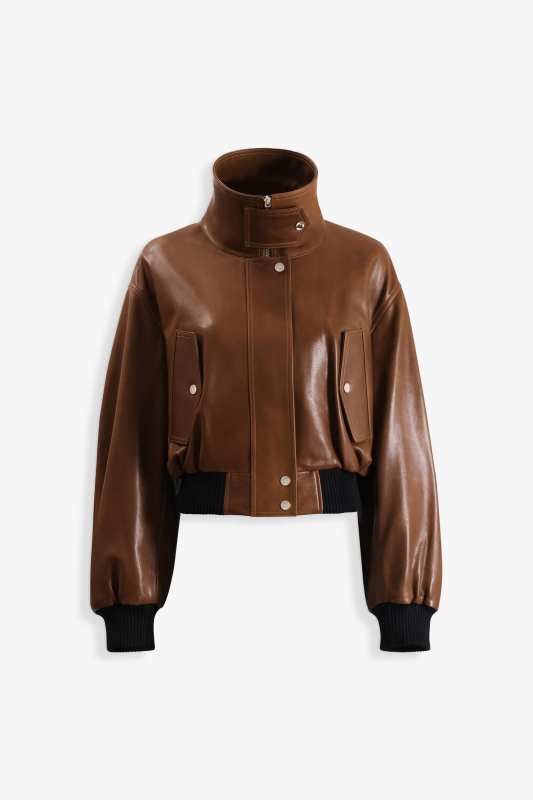 NOUR HAMMOUR briar Cropped Bomber Jacket