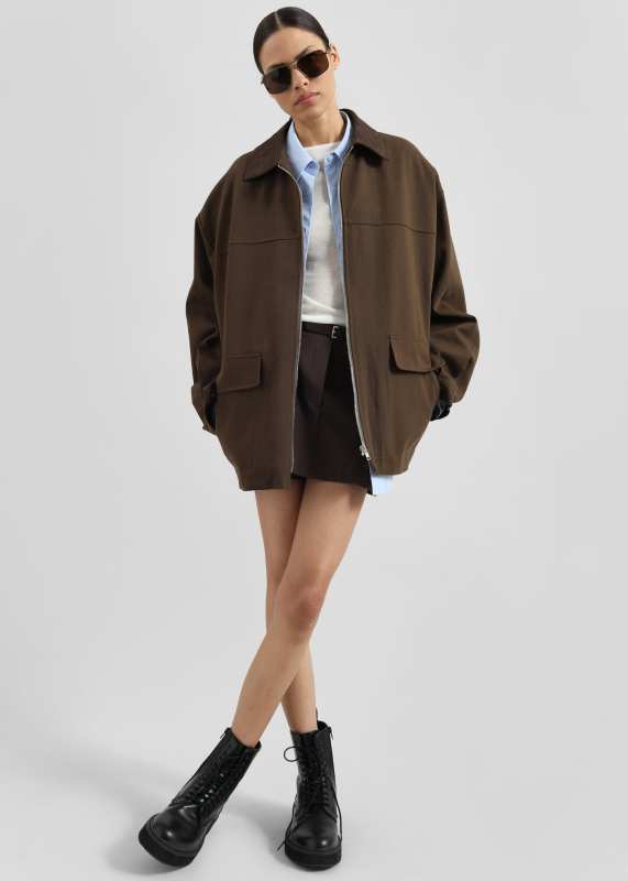The Frankie Shop Malia Utility Jacket - Brown