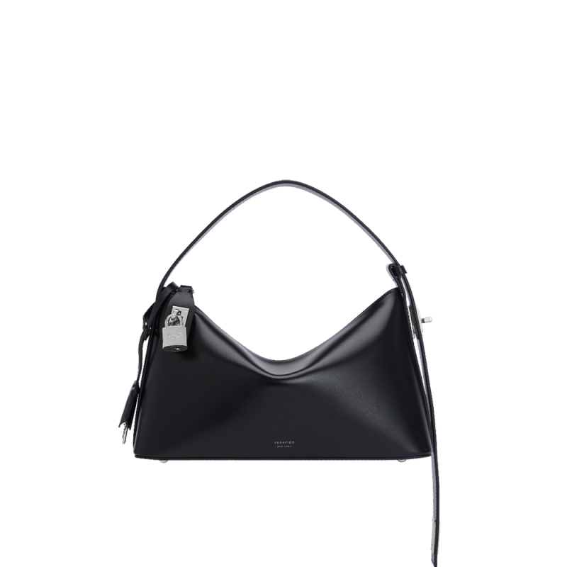 VERAFIED Silver Black Hobo Bag