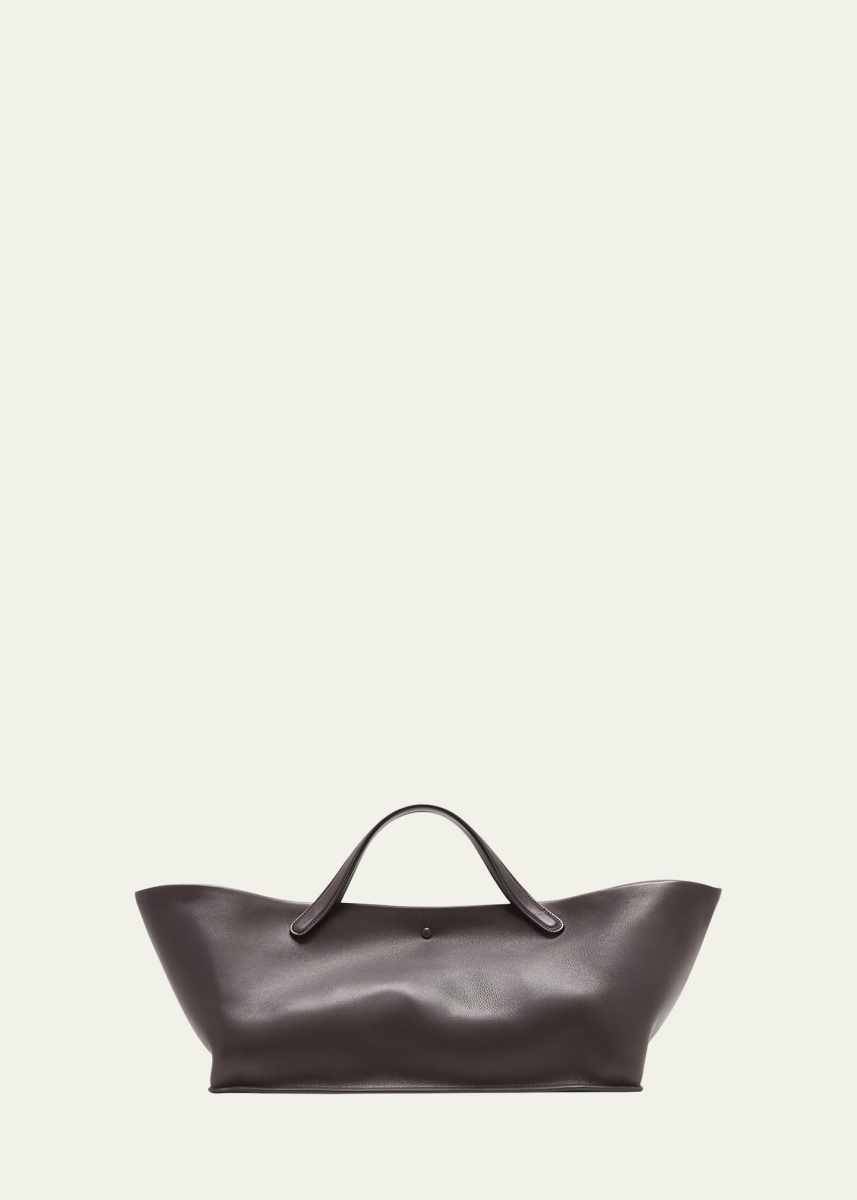 The Row Idaho Tote Bag In Saddle Leather In Dbshg Dark Brown