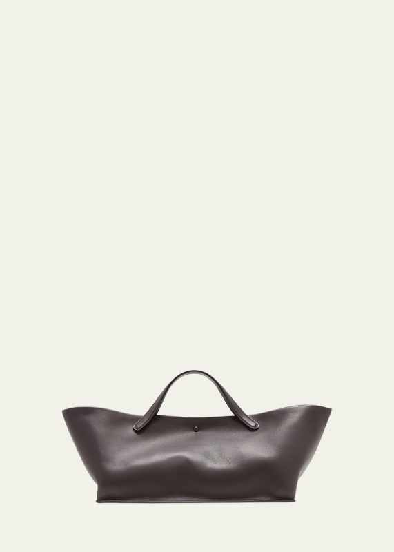 The Row Idaho Tote Bag In Saddle Leather In Dbshg Dark Brown