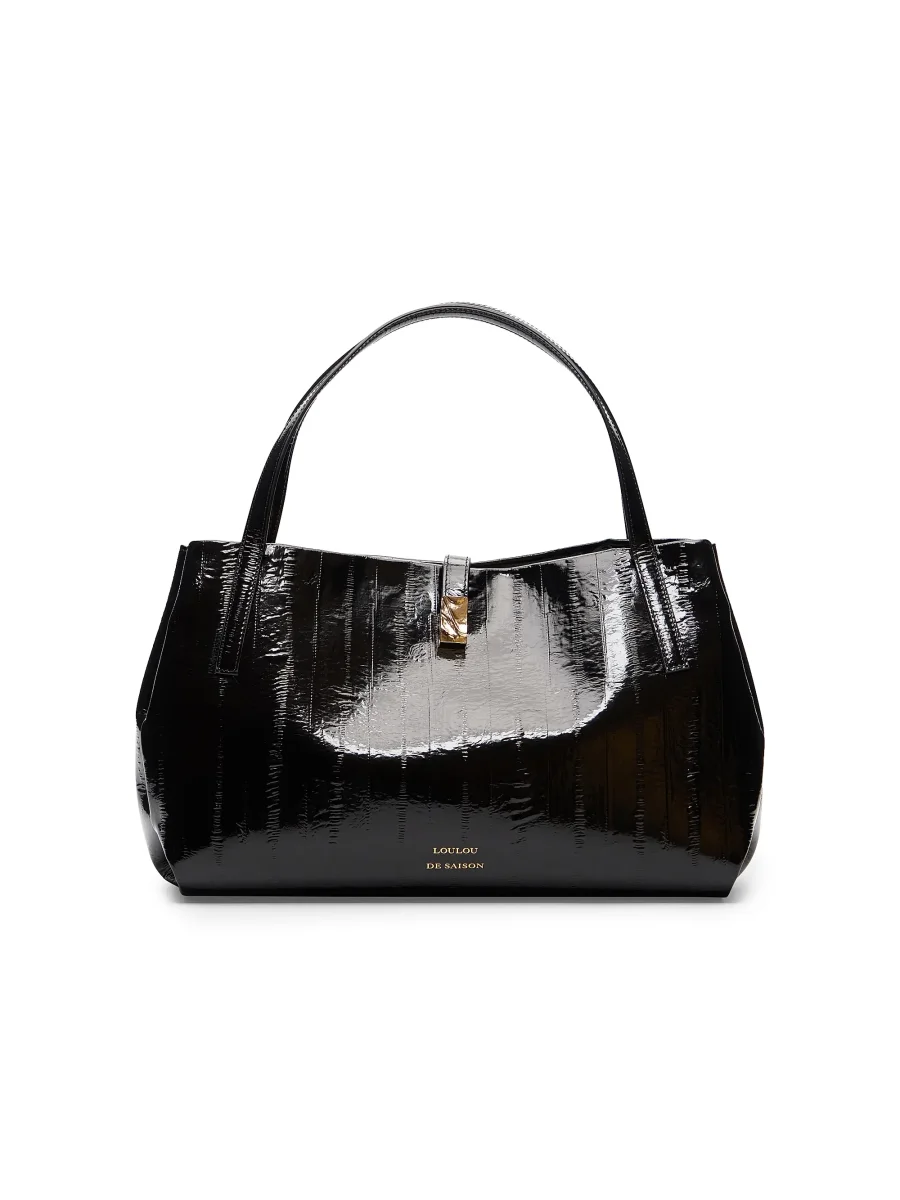 LouLou de Saison Kovu Everyday Medium Eel-Effect Leather Top Handle Bag