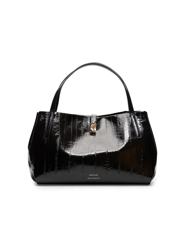 LouLou de Saison Kovu Everyday Medium Eel-Effect Leather Top Handle Bag