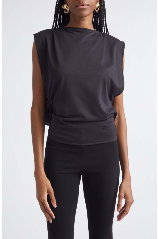 Jacquemus Le Moisson Draped Paper Jersey Apron Top
