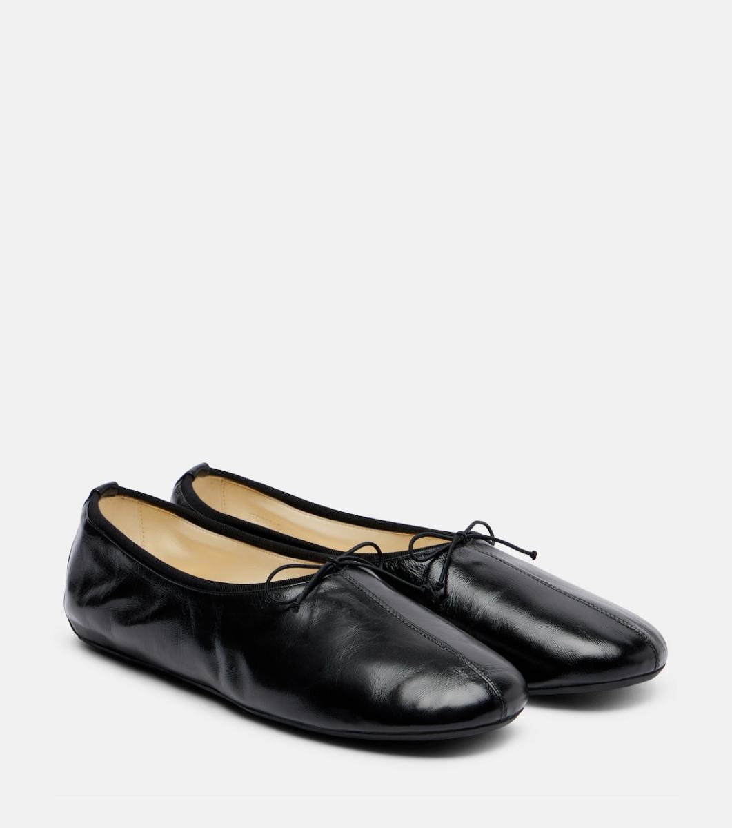 PHOEBE PHILO Gathered leather ballet flats