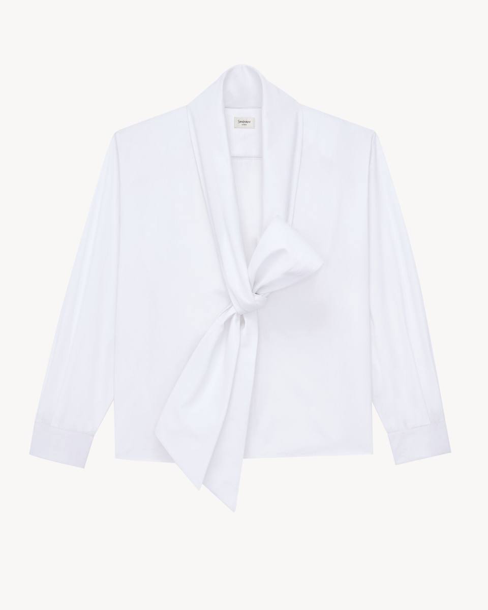 Saint Laurent lavallière shirt in cotton poplin