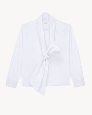 Saint Laurent lavallière shirt in cotton poplin