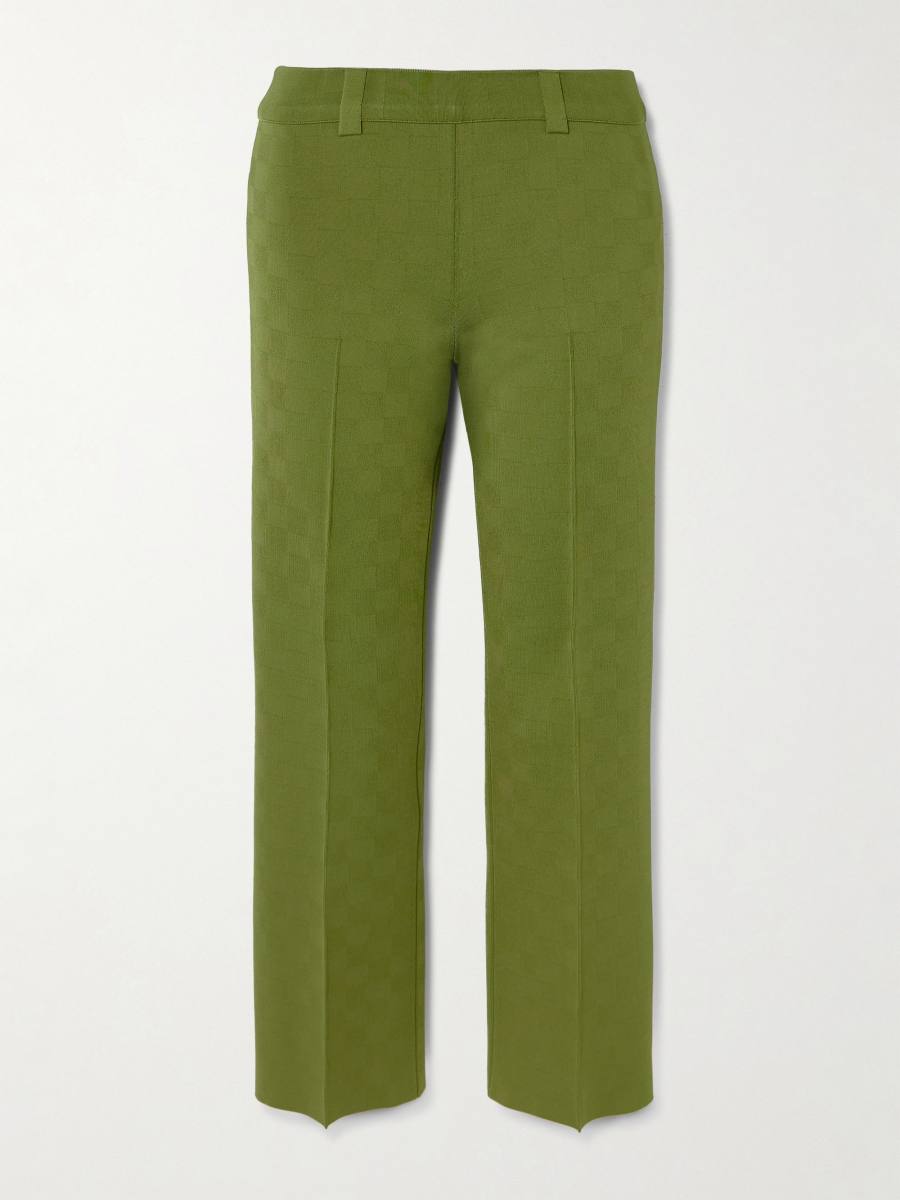 HIGH SPORT NSFW Jules checked jacquard-knit slim-leg pants
