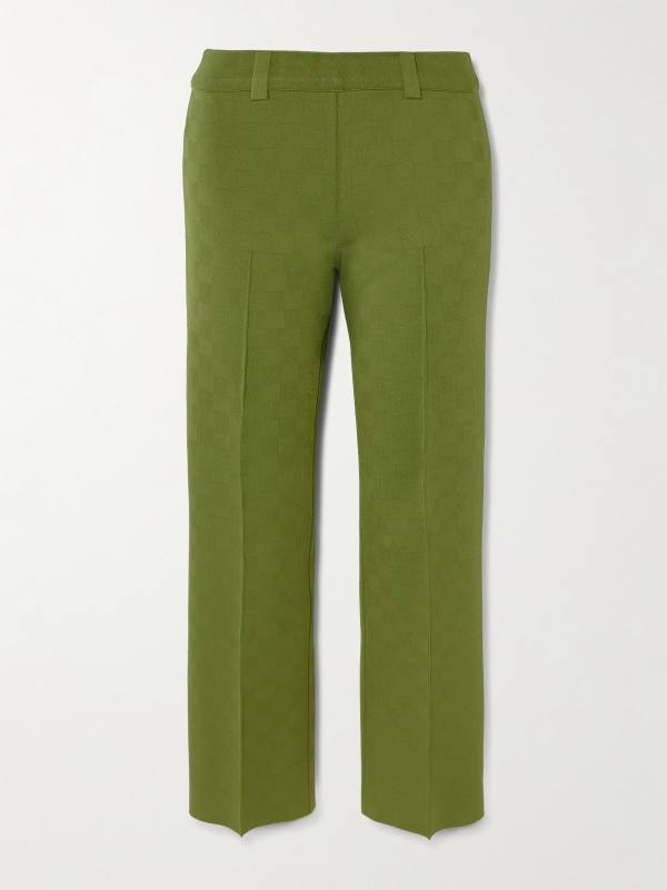 HIGH SPORT NSFW Jules checked jacquard-knit slim-leg pants